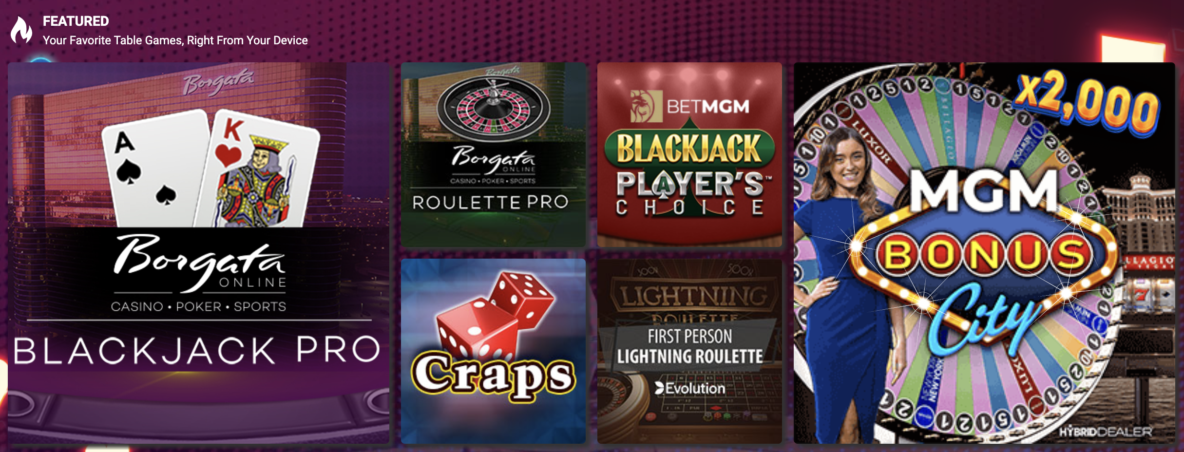 Borgata online casino table games